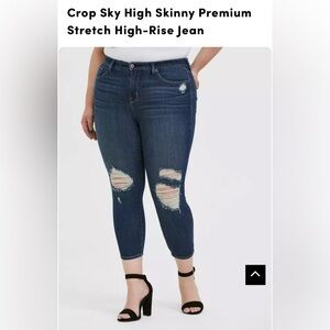 Torrid Crop Sky High Skinny Premium Stretch High-Rise Jean Size 16